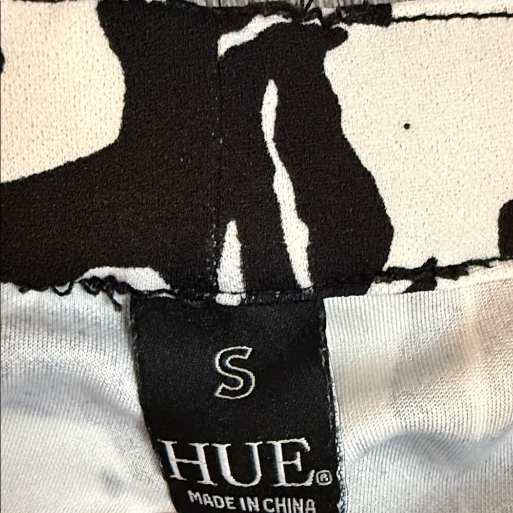 HUE Black and White Floral Leggings EUC - Picture 6 of 7